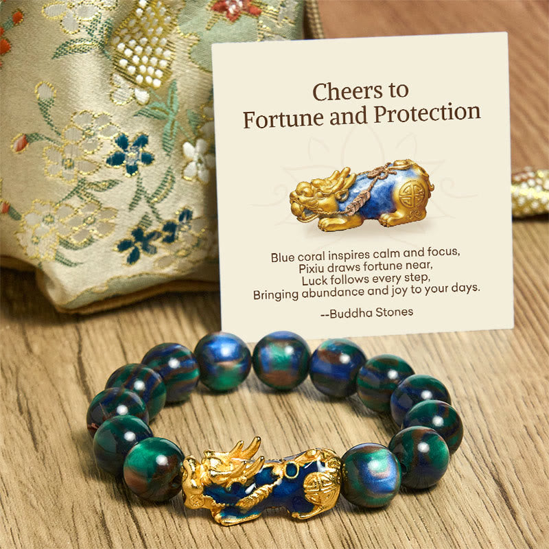 Wear FengShui "Cheers to Fortune and Protection" PiXiu Bracelet Includes Gift Message Card