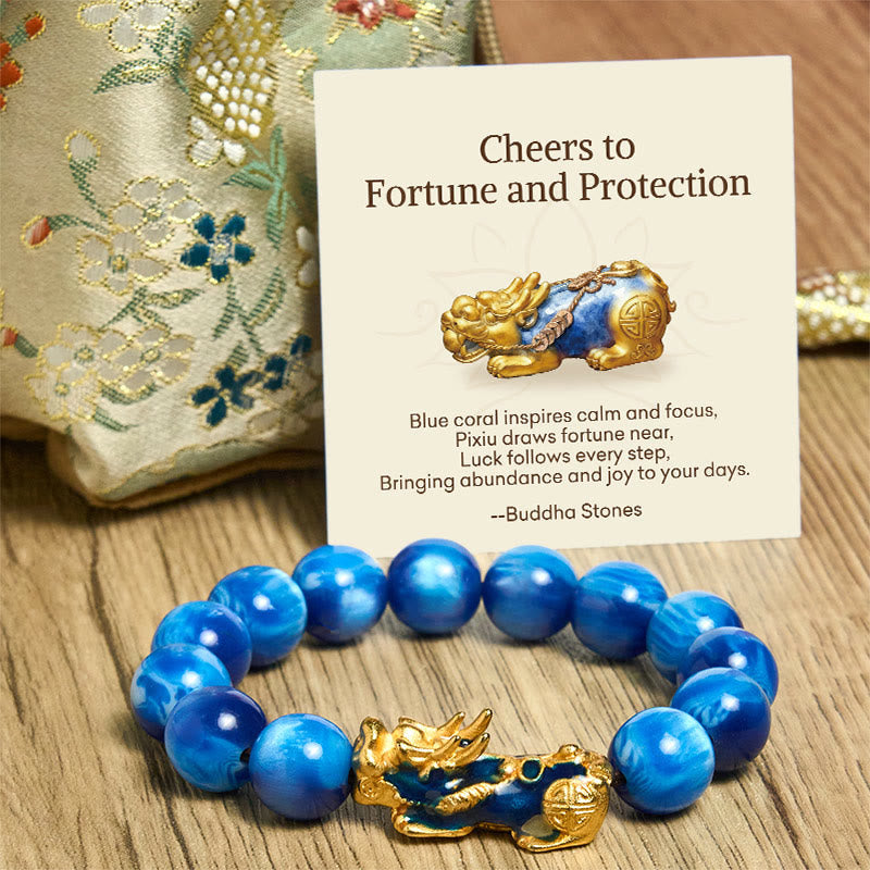 Wear FengShui "Cheers to Fortune and Protection" PiXiu Bracelet Includes Gift Message Card