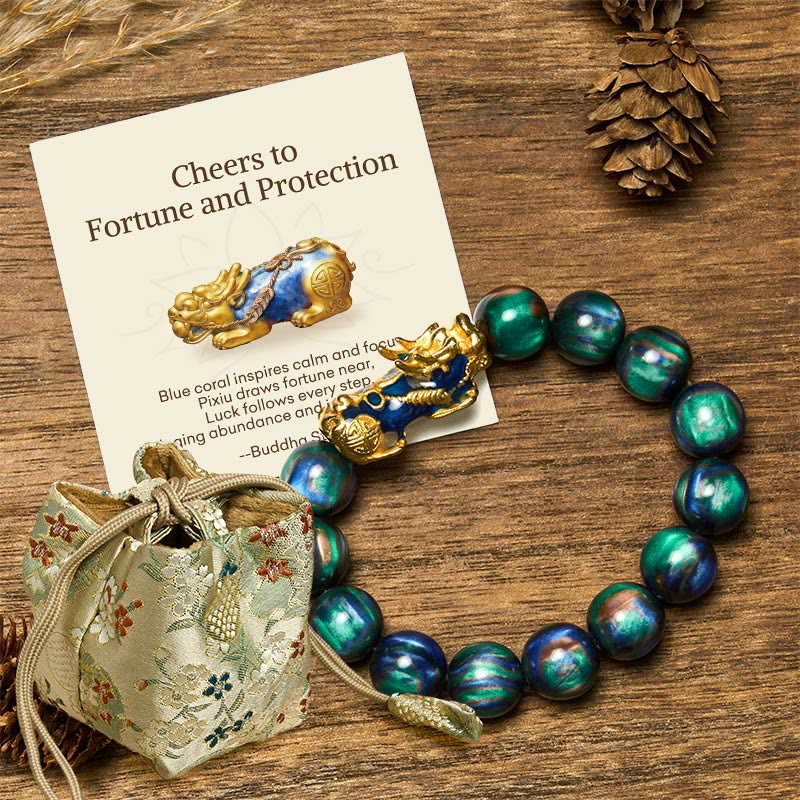 Wear FengShui "Cheers to Fortune and Protection" PiXiu Bracelet Includes Gift Message Card