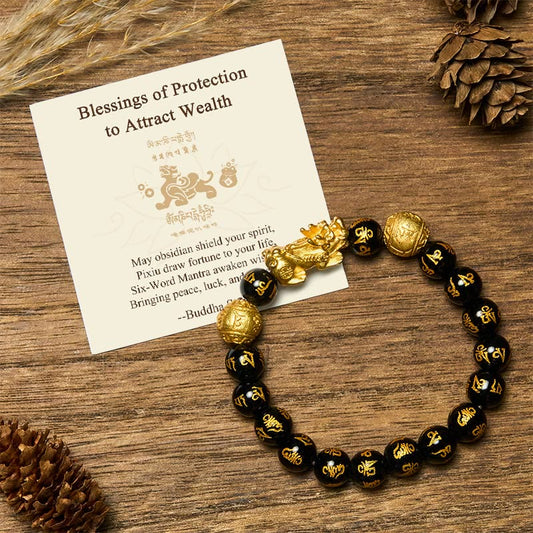 Wear FengShui "Blessings of Protection to Attract Wealth" PiXiu Bracelet Includes Gift Message Card
