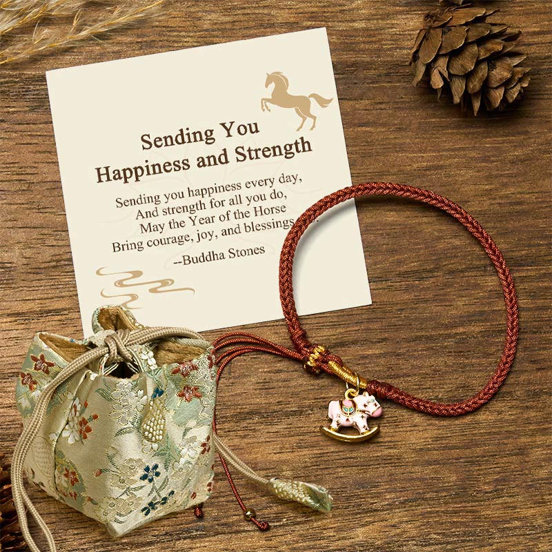 Wear FengShui "Sending You Happiness and Strength" Year of the Horse String Includes Gift Message Card