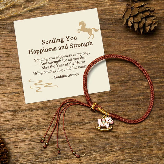Wear FengShui "Sending You Happiness and Strength" Year of the Horse String Includes Gift Message Card