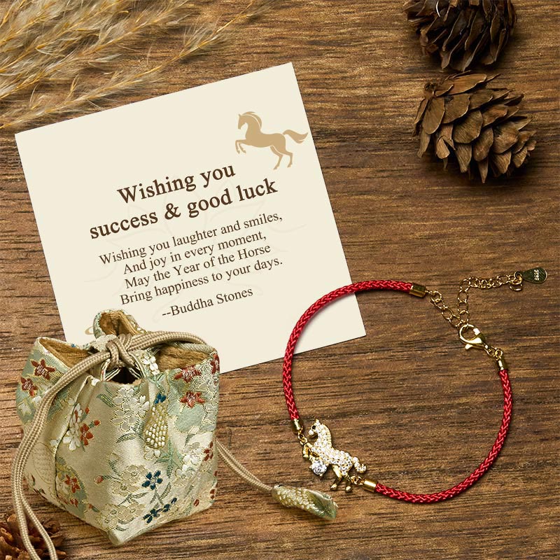 Wear FengShui "Wishing You Success & Good Luck" Year of the Horse String Includes Gift Message Card