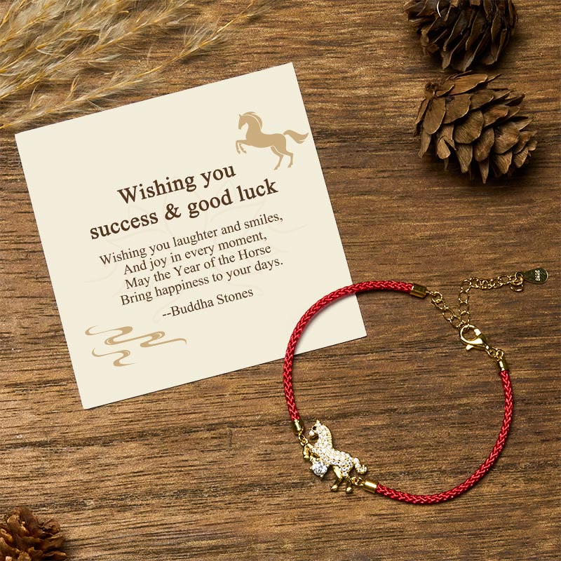 Wear FengShui "Wishing You Success & Good Luck" Year of the Horse String Includes Gift Message Card
