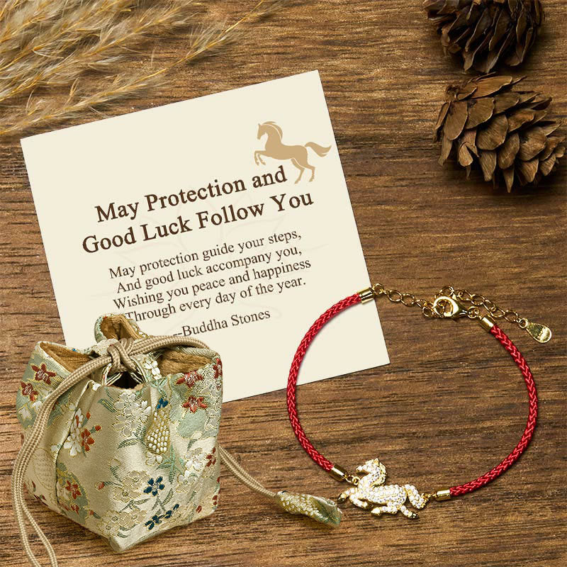 Wear FengShui "May Protection and Good Luck Follow You" Year of the Horse Includes Gift Message Card
