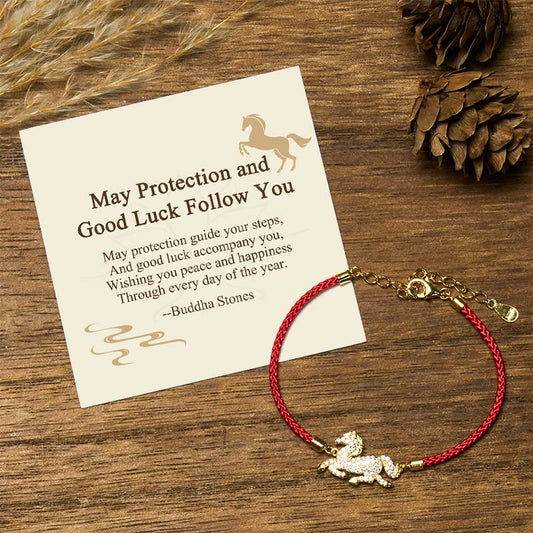Wear FengShui "May Protection and Good Luck Follow You" Year of the Horse Includes Gift Message Card