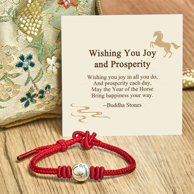 Wear FengShui "Wishing You Joy and Prosperity" Year of the Horse Bracelet Includes Gift Message Card