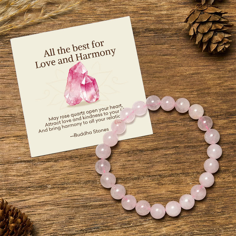 Wear FengShui "All the Best for Love and Harmony" Stone Quartz Bracelet Includes Gift Message Card