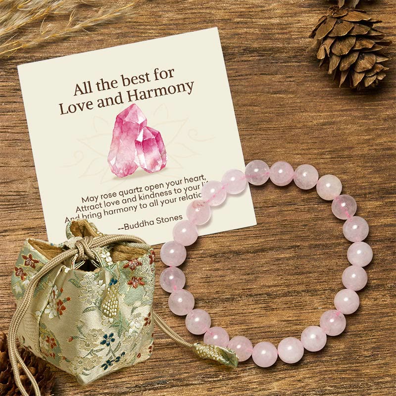 Wear FengShui "All the Best for Love and Harmony" Stone Quartz Bracelet Includes Gift Message Card