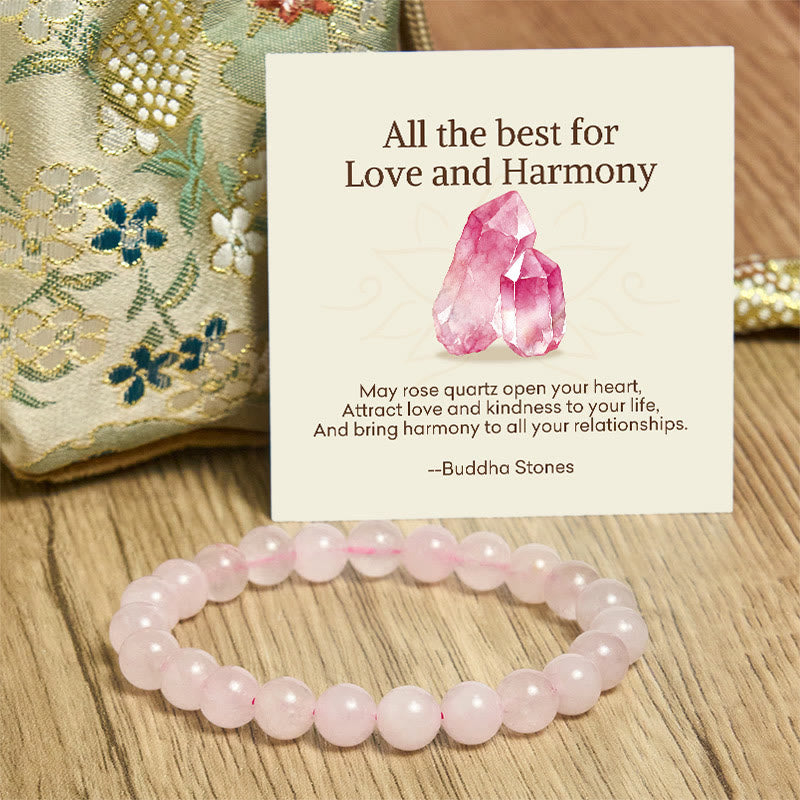 Wear FengShui "All the Best for Love and Harmony" Stone Quartz Bracelet Includes Gift Message Card