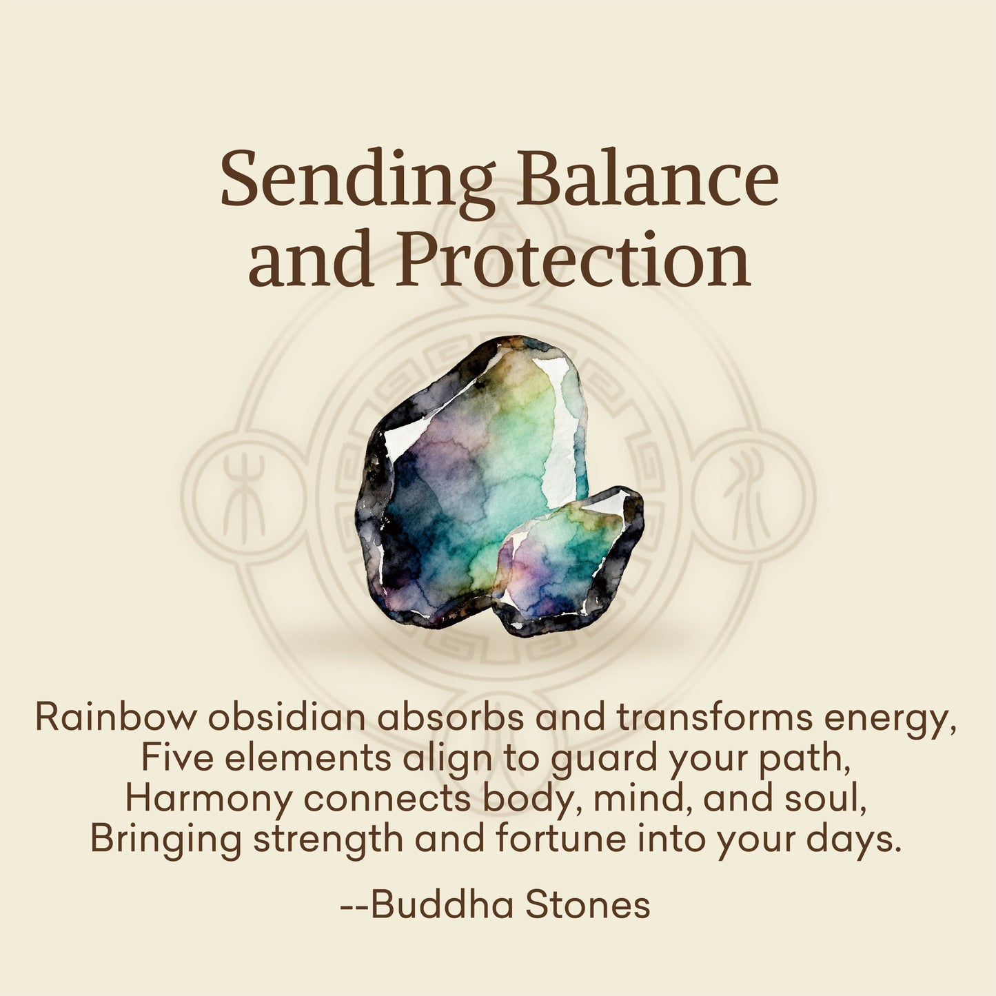 Wear FengShui "Sending Balance and Protection" Rainbow Obsidian Bracelet Includes Gift Message Card