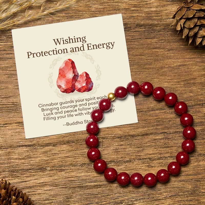 Wear FengShui "Wishing Protection and Energy" Cinnabar Bracelet Includes Gift Message Card