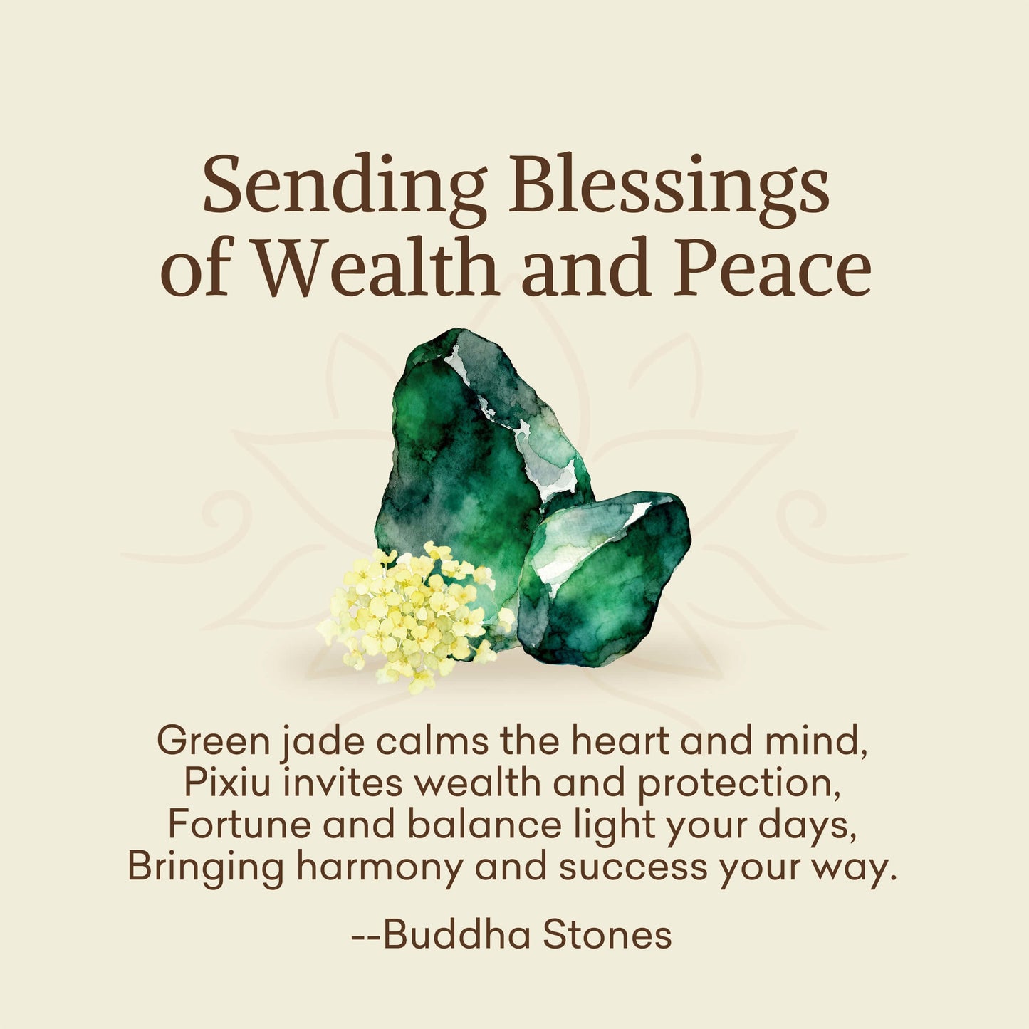Wear FengShui "Sending Blessings of Wealth and Peace" PiXiu Jade Bracelet Includes Gift Message Card