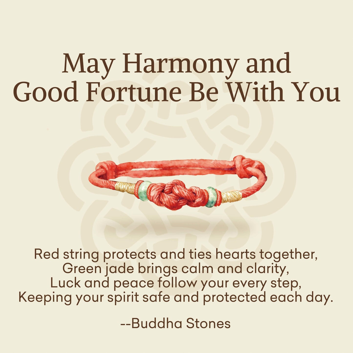 Wear FengShui "May Harmony and Good Fortune Be With You" Bracelet Includes Gift Message Card