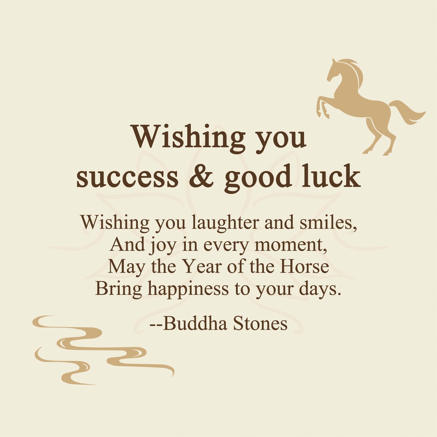 Wear FengShui "Wishing You Success & Good Luck" Year of the Horse String Includes Gift Message Card