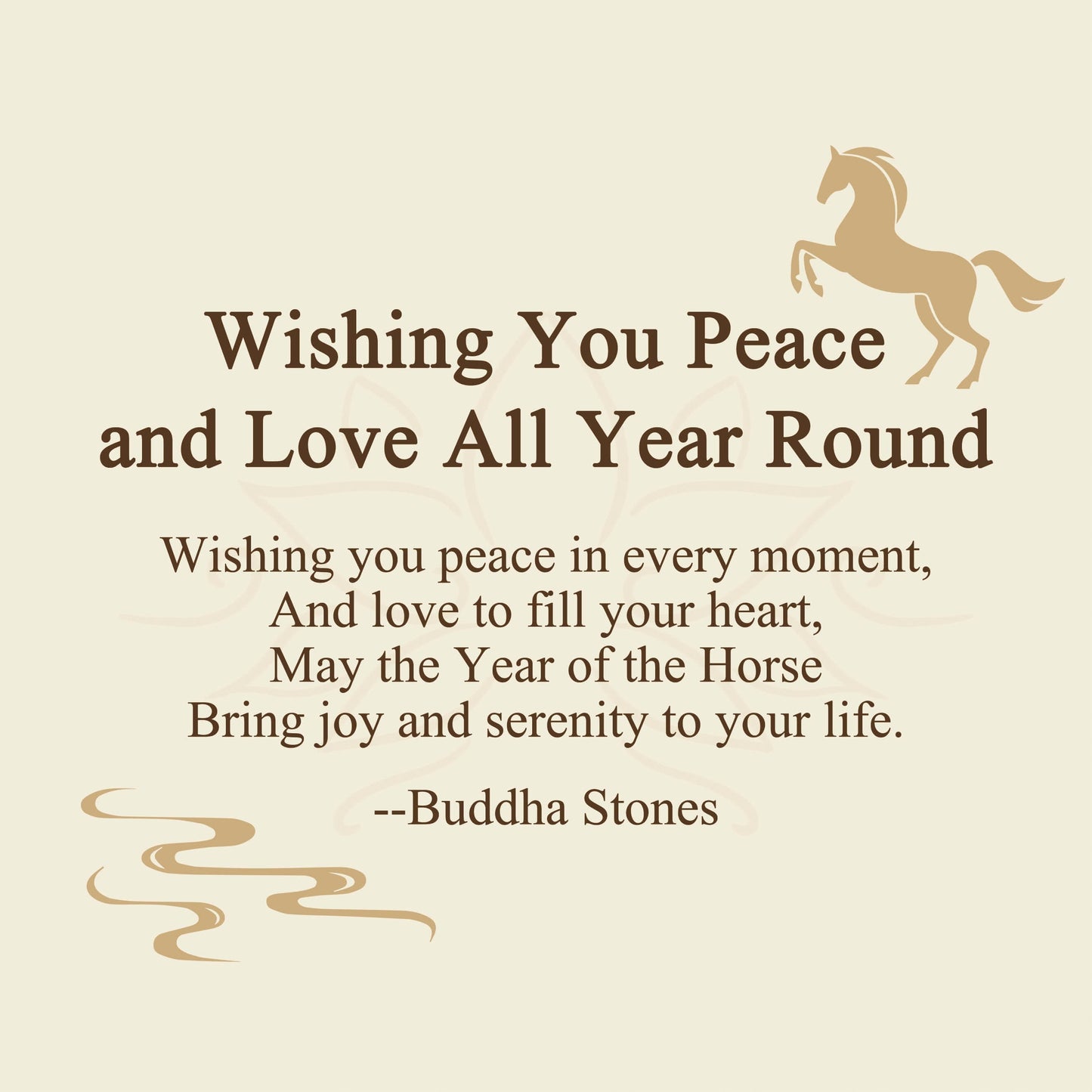 Wear FengShui "Wishing You Peace and Love All Year Round" Year of the Horse Includes Gift Message Card