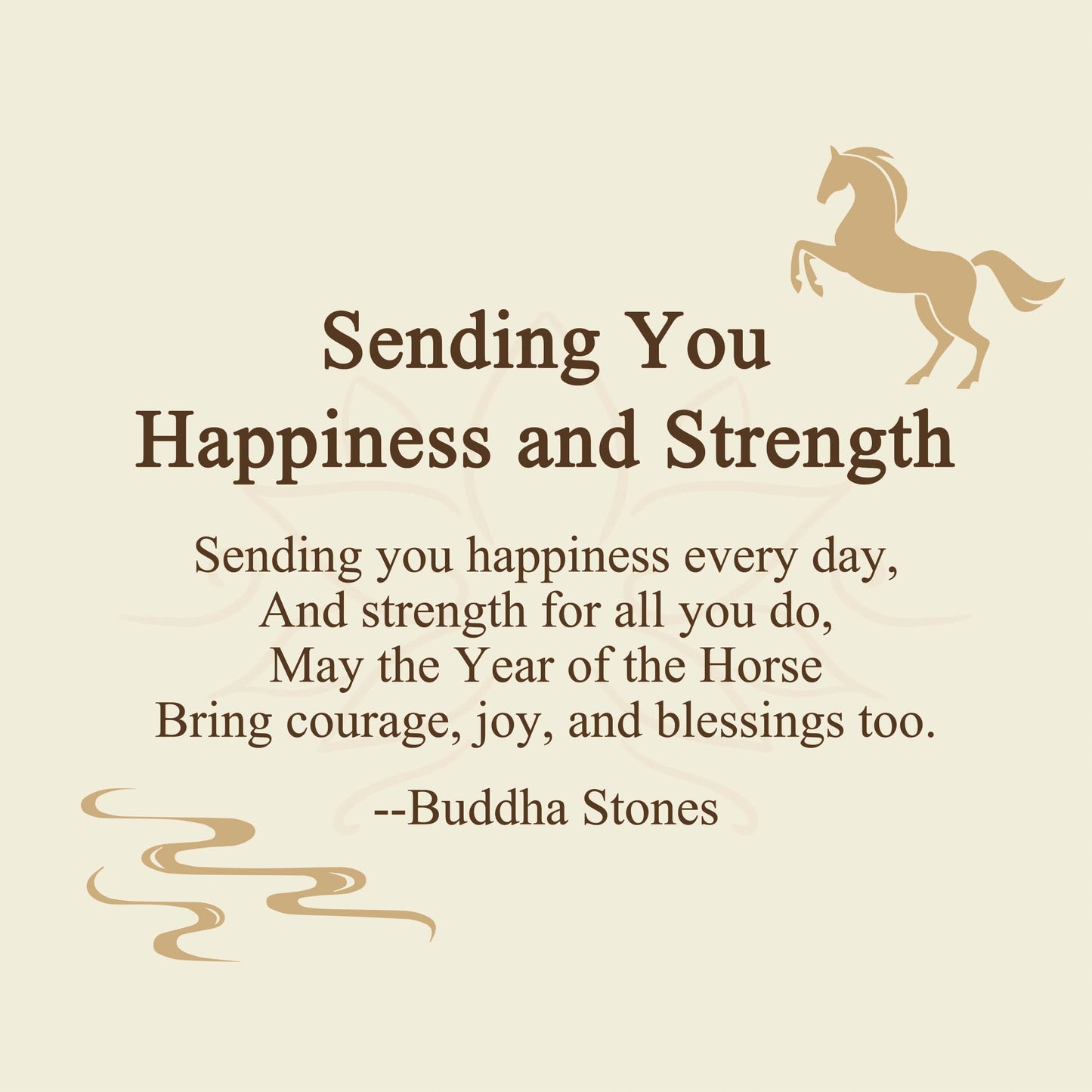 Wear FengShui "Sending You Happiness and Strength" Year of the Horse String Includes Gift Message Card