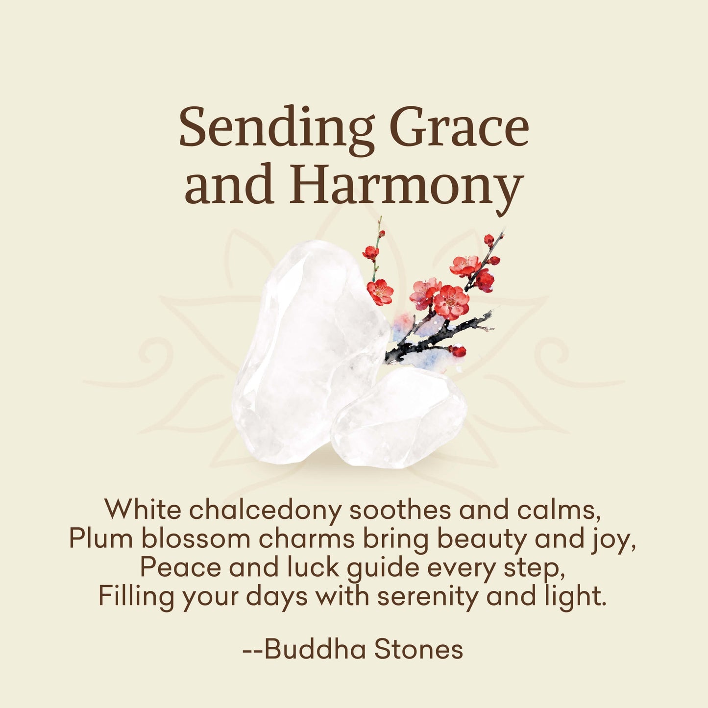 Wear FengShui "Sending Grace and Harmony"Plum Blossom Chalcedony Bracelet Includes Gift Message Card