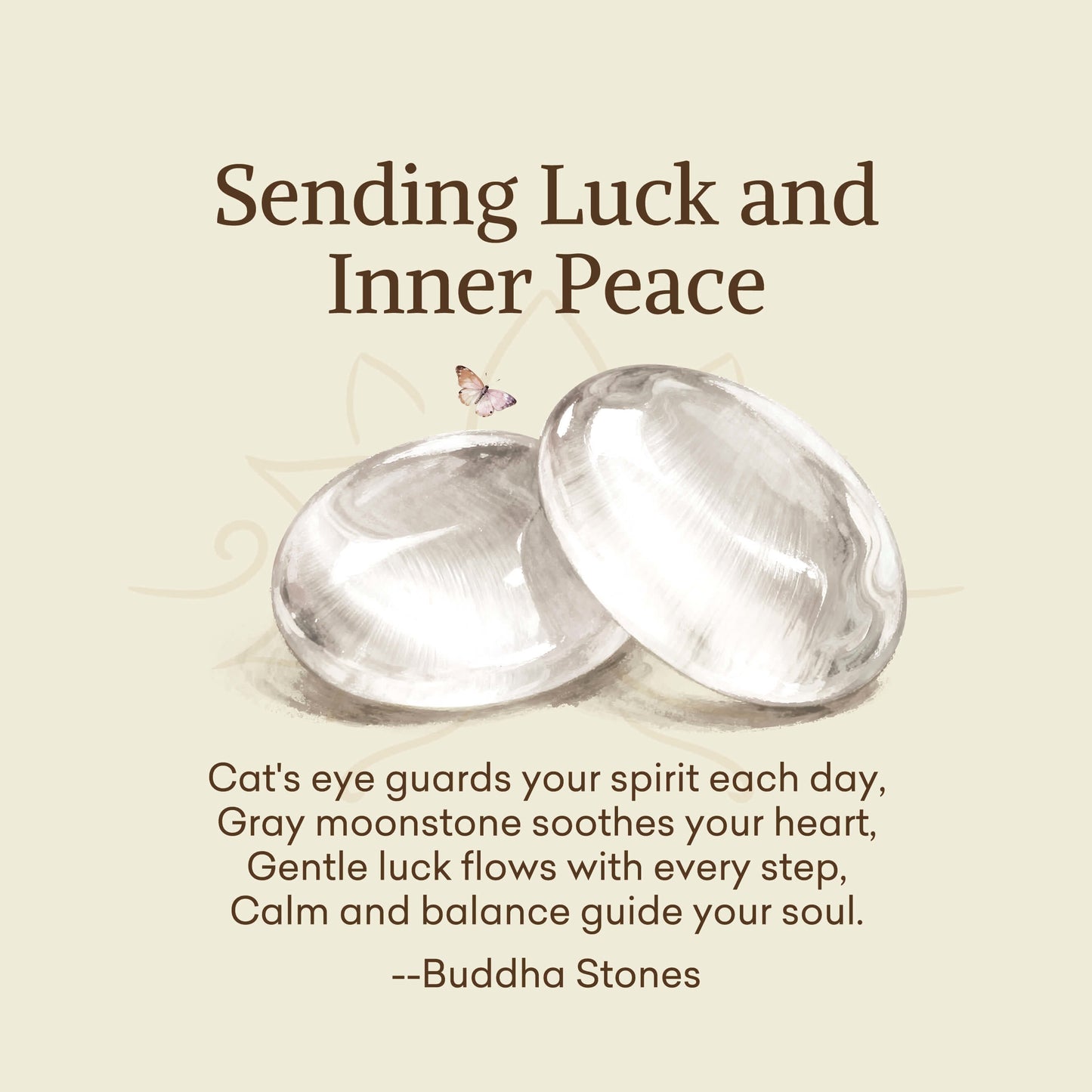 Wear FengShui "Sending Luck and Inner Peace" Cat's Eye Butterfly Bracelet Includes Gift Message Card