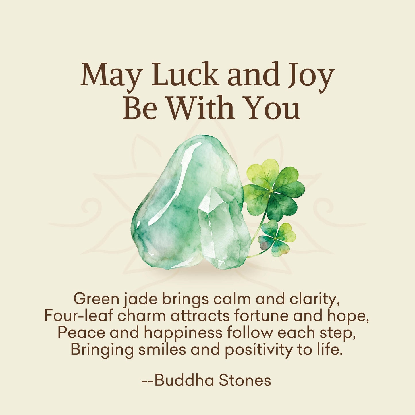 Wear FengShui "May Luck and Joy Be With You" Jade Necklace Includes Gift Message Card