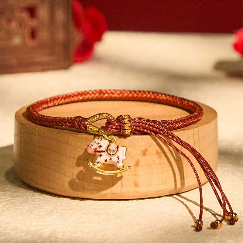 Wear FengShui Chinese Zodiac Year of the Horse Red String Luck Braided Bracelet