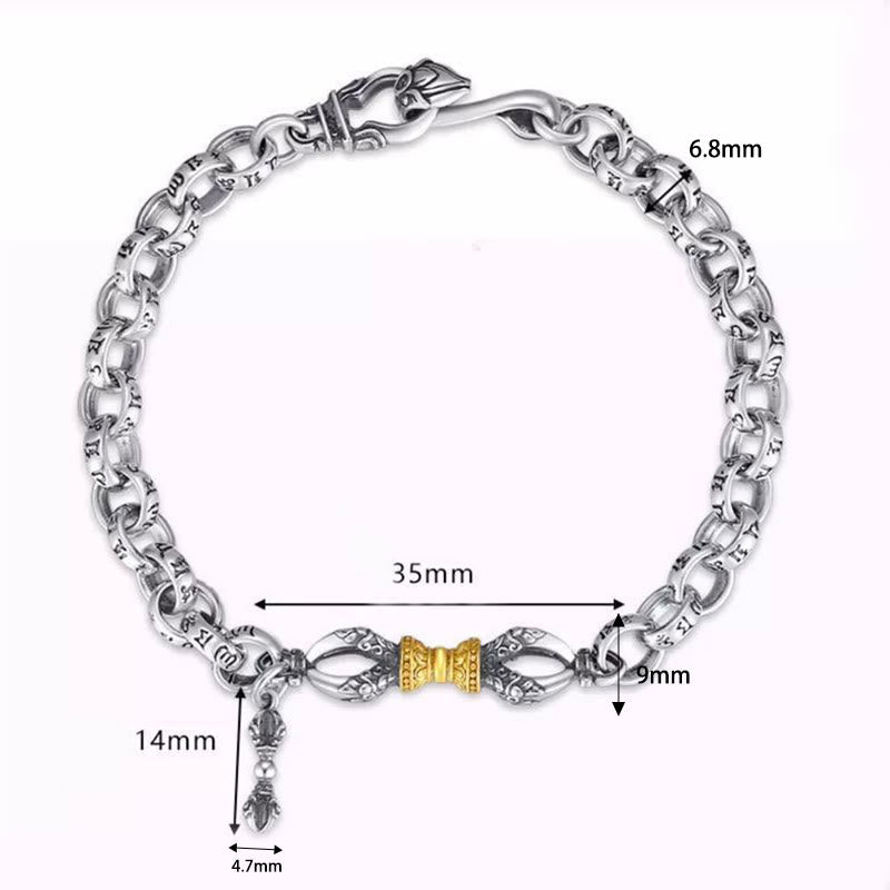 Wear FengShui Retro Om Mani Padme Hum Vajra Copper Calm Bracelet