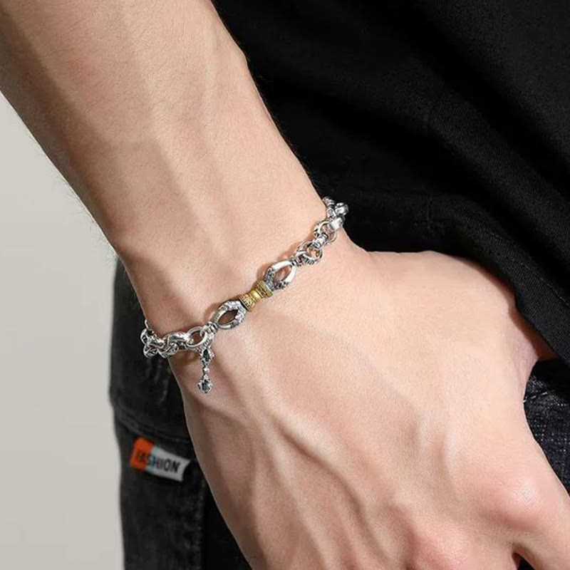 Wear FengShui Retro Om Mani Padme Hum Vajra Copper Calm Bracelet