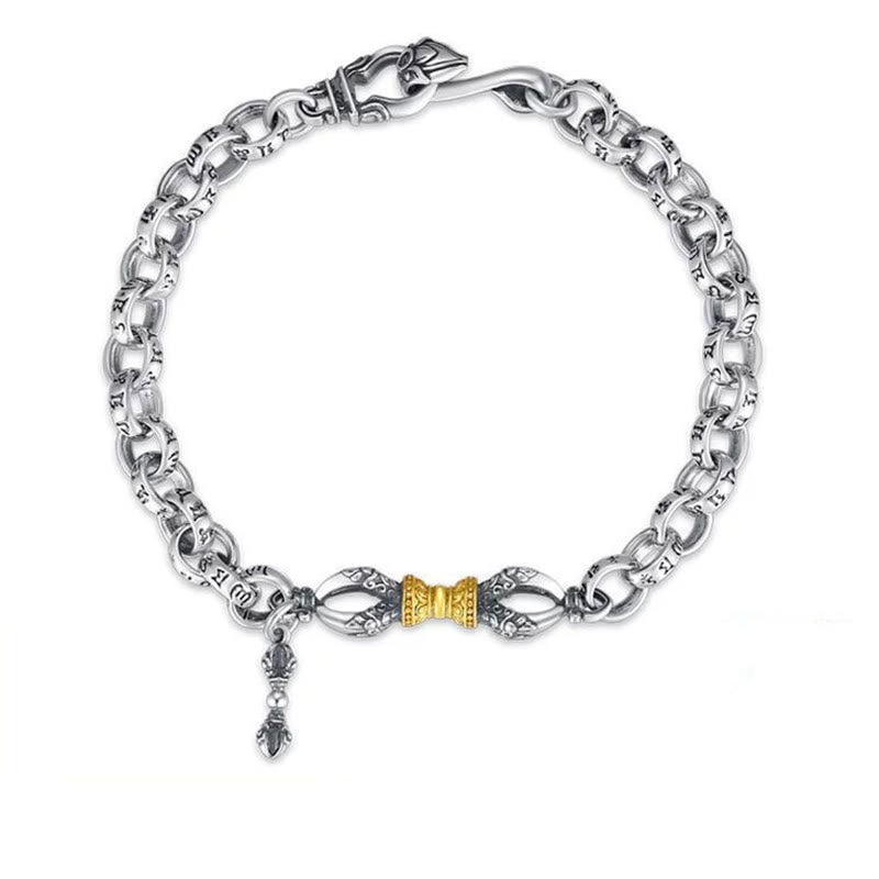 Wear FengShui Retro Om Mani Padme Hum Vajra Copper Calm Bracelet