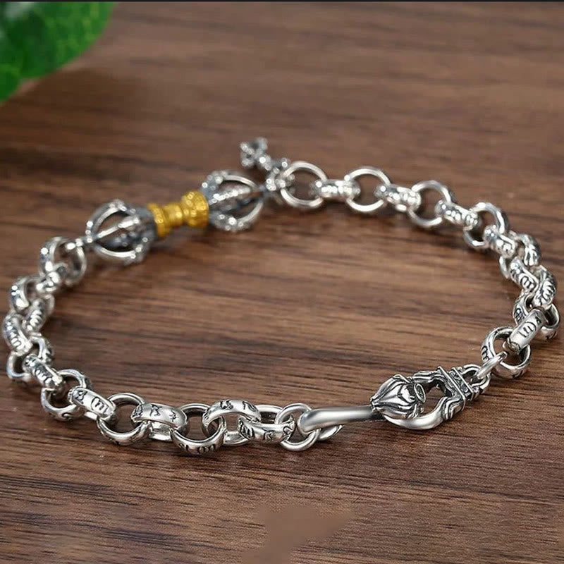Wear FengShui Retro Om Mani Padme Hum Vajra Copper Calm Bracelet