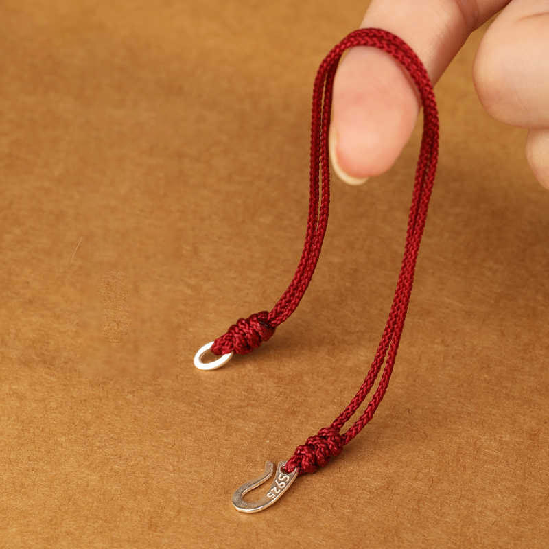 Wear FengShui 925 Sterling Silver Hook Design Red String Strength Colorful Bracelet
