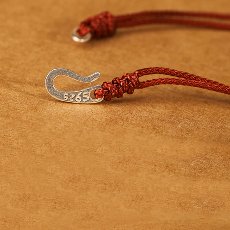 Wear FengShui 925 Sterling Silver Hook Design Red String Strength Colorful Bracelet