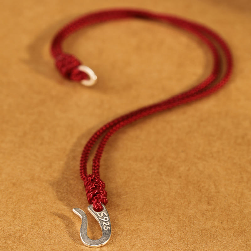 Wear FengShui 925 Sterling Silver Hook Design Red String Strength Colorful Bracelet