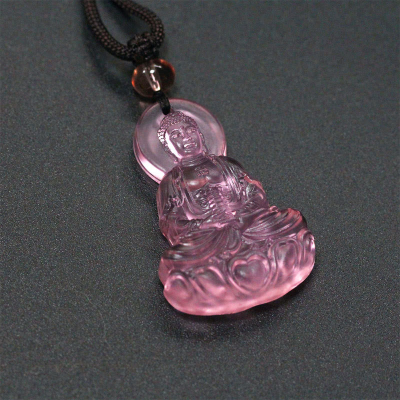 Wear FengShui Liuli Crystal Medicine Buddha Serenity Necklace Pendant