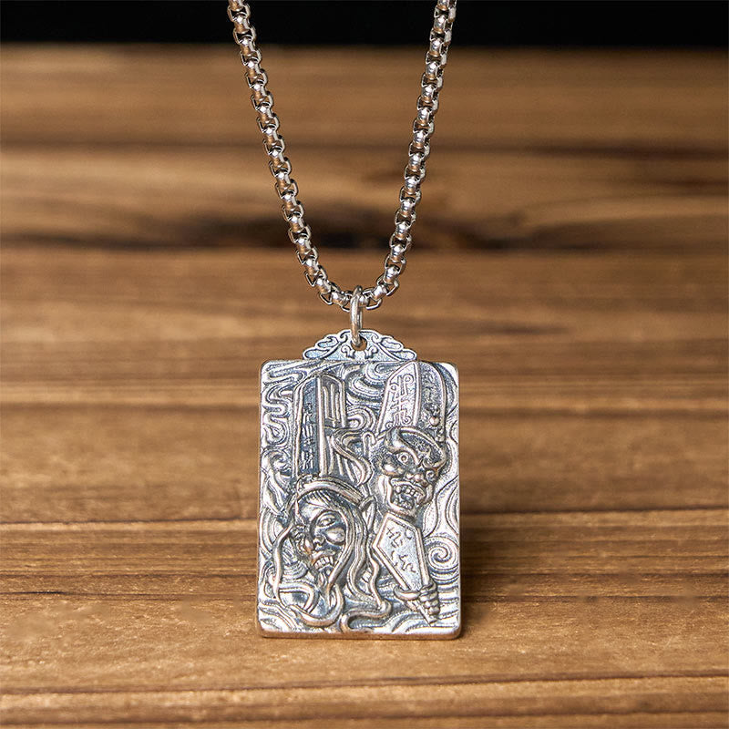 Wear FengShui Copper Black White Impermanence Pattern Balance Pendant Necklace