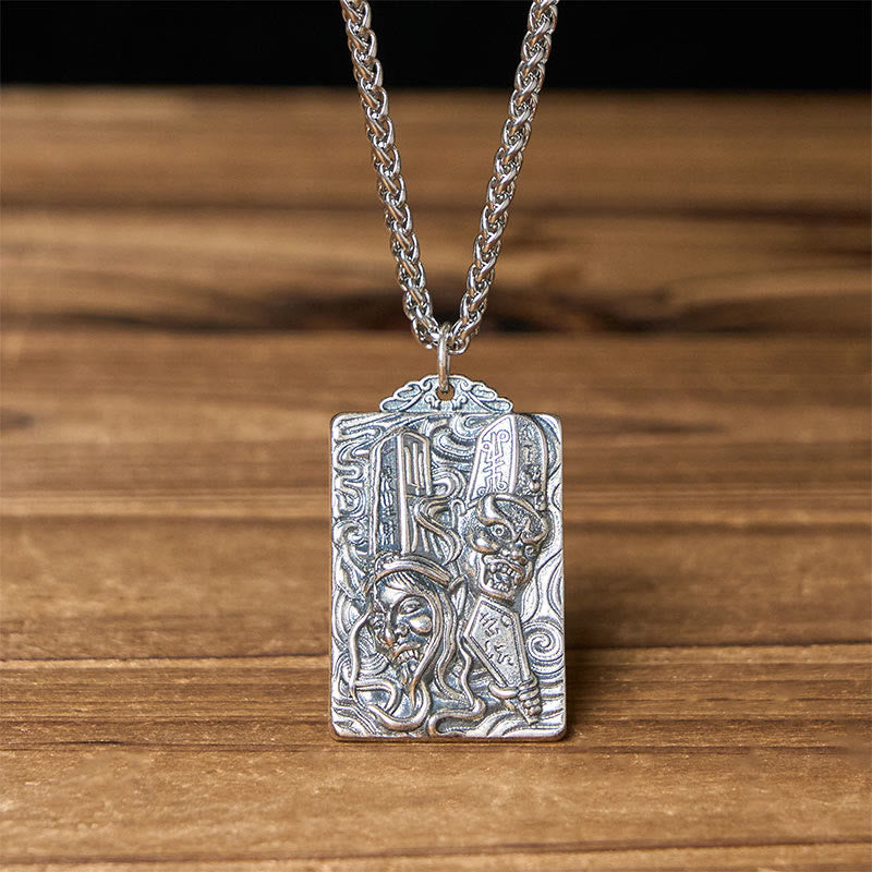 Wear FengShui Copper Black White Impermanence Pattern Balance Pendant Necklace