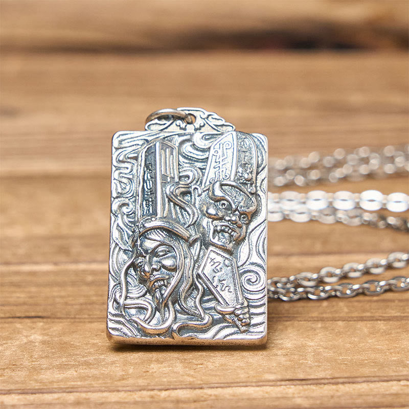 Wear FengShui Copper Black White Impermanence Pattern Balance Pendant Necklace