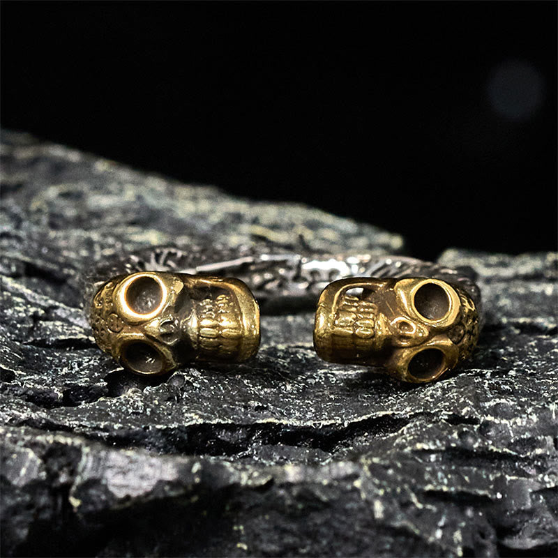 Wear FengShui The Lord Of The Corpse Forest Copper Double Skull Keep Away Evil Spirits Ring