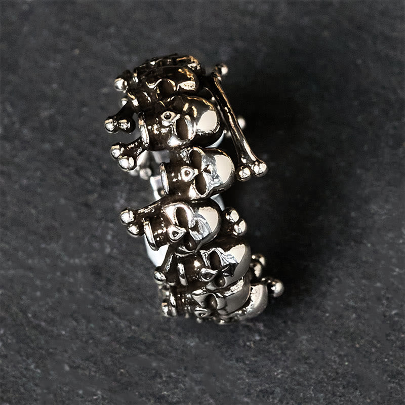 Wear FengShui Copper Skull Bone The Lord Of The Corpse Forest Keep Away Evil Spirits Ring