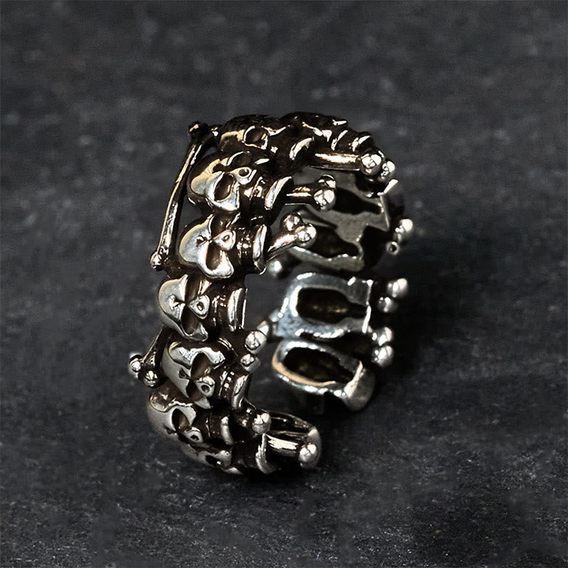Wear FengShui Copper Skull Bone The Lord Of The Corpse Forest Keep Away Evil Spirits Ring