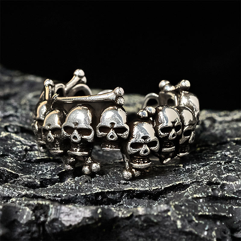 Wear FengShui Copper Skull Bone The Lord Of The Corpse Forest Keep Away Evil Spirits Ring