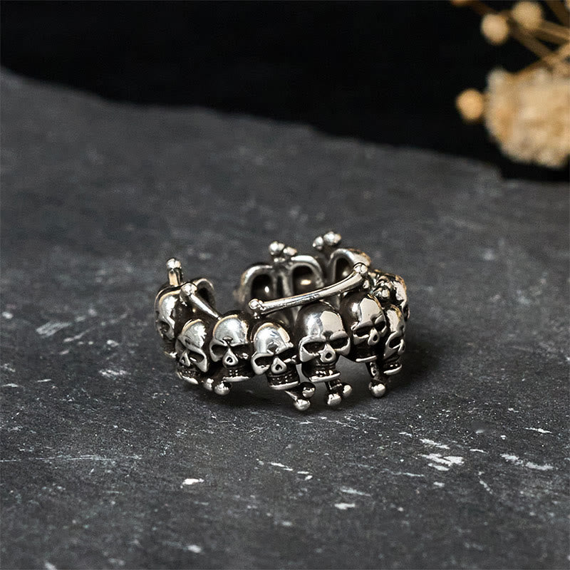 Wear FengShui Copper Skull Bone The Lord Of The Corpse Forest Keep Away Evil Spirits Ring