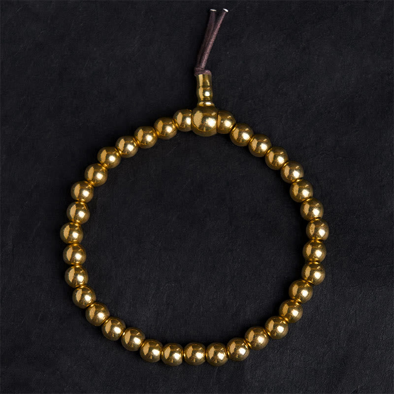 Wear FengShui Tibetan Retro Pure Copper Brass Bead Wealth Bracelet