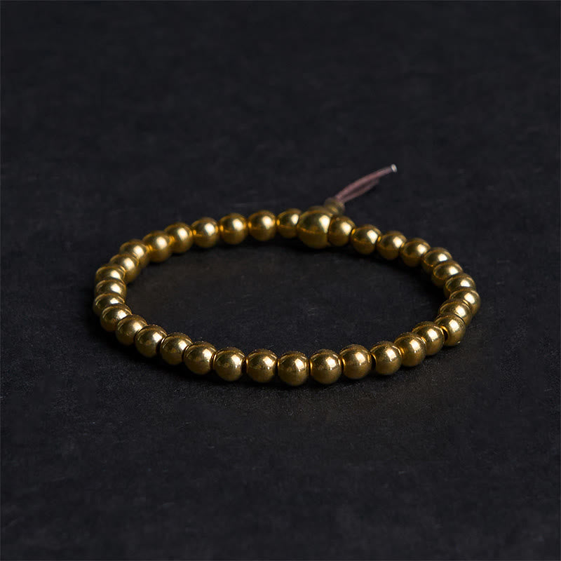 Wear FengShui Tibetan Retro Pure Copper Brass Bead Wealth Bracelet
