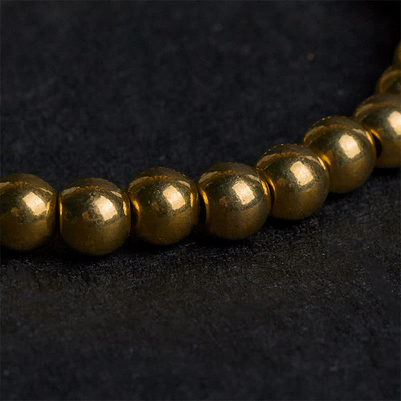 Wear FengShui Tibetan Retro Pure Copper Brass Bead Wealth Bracelet