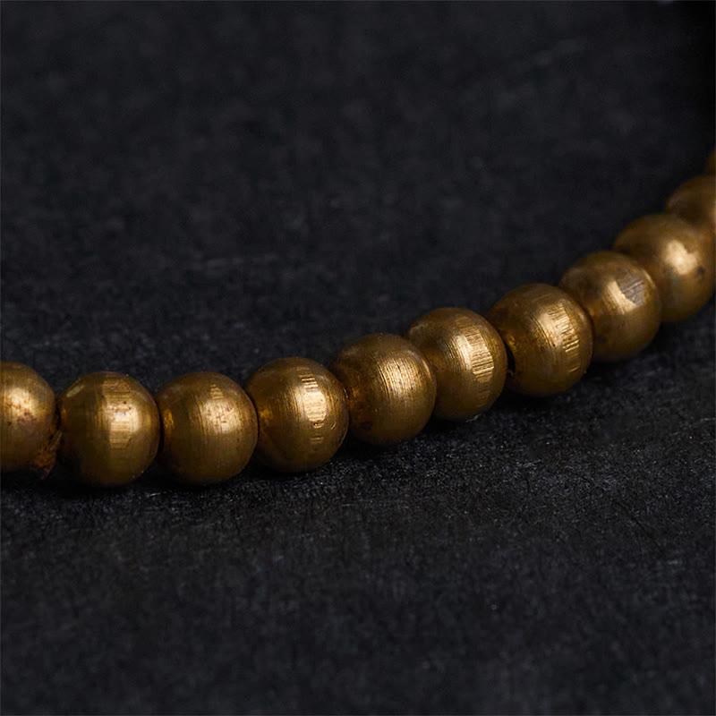 Wear FengShui Plated Copper Brass Gold Sheen Obsidian Protection Wealth Bracelet