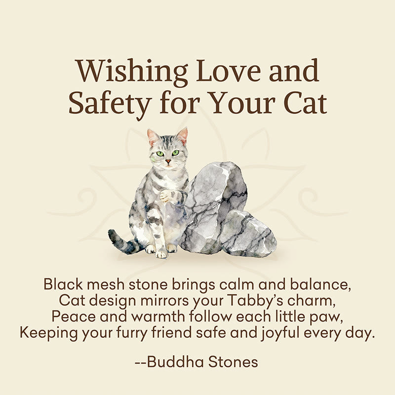 Wear FengShui "Wishing Love and Safety for Your Cat" Grey Tabby Bracelet Includes Gift Message Card
