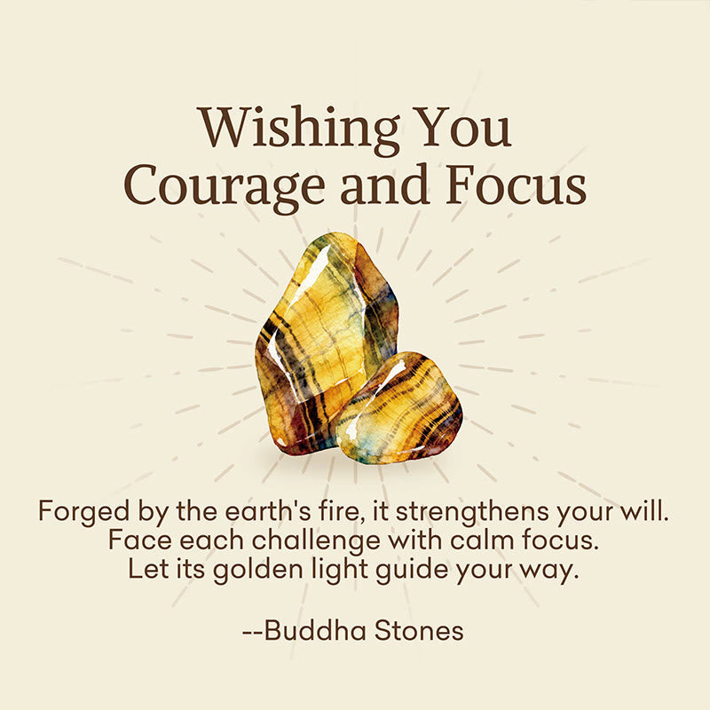 Wear FengShui "Wishing You Courage and Focus" Tiger Eye Leather Bracelet Includes Gift Message Card