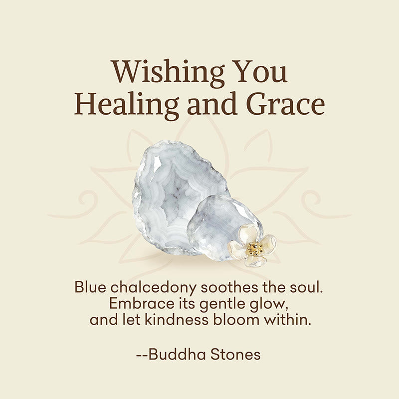 Wear FengShui "Wishing You Healing and Grace" Blue Chalcedony Bracelet Includes Gift Message Card