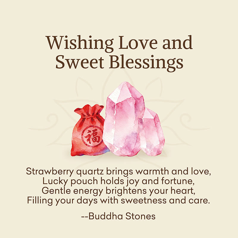 Wear FengShui "Wishing Love and Sweet Blessings"Strawberry Quartz Bracelet Includes Gift Message Card