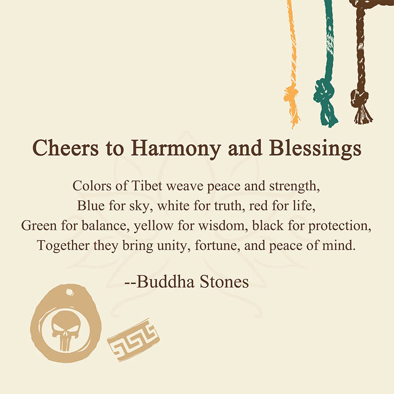 Wear FengShui "Cheers to Harmony and Blessings" Tibetan Rope Bracelet Includes Gift Message Card